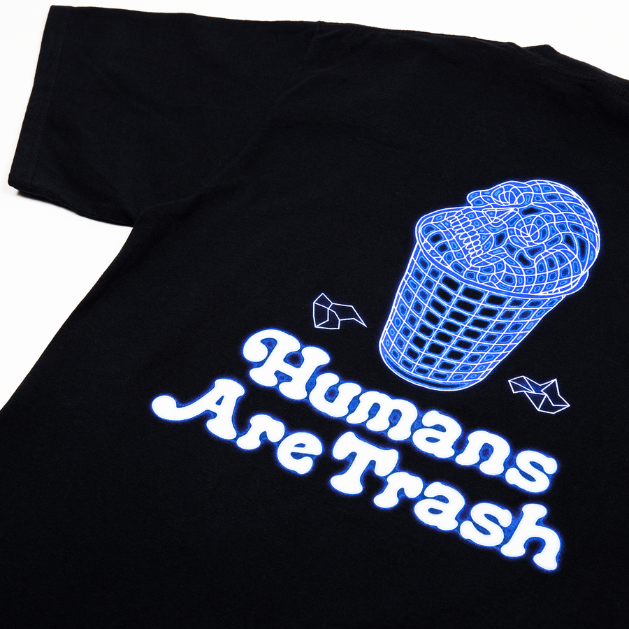 Humans Are Trash Tee (Black) by Samborghini - Detail